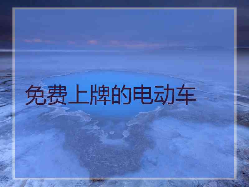 免费上牌的电动车