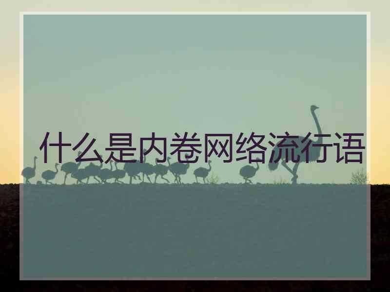 什么是内卷网络流行语