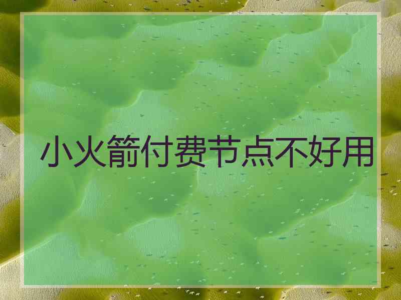 小火箭付费节点不好用