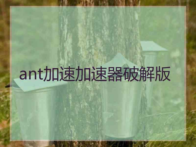 ant加速加速器破解版