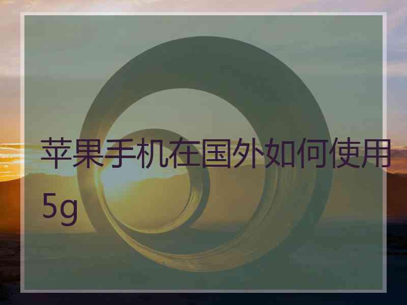 苹果手机在国外如何使用5g