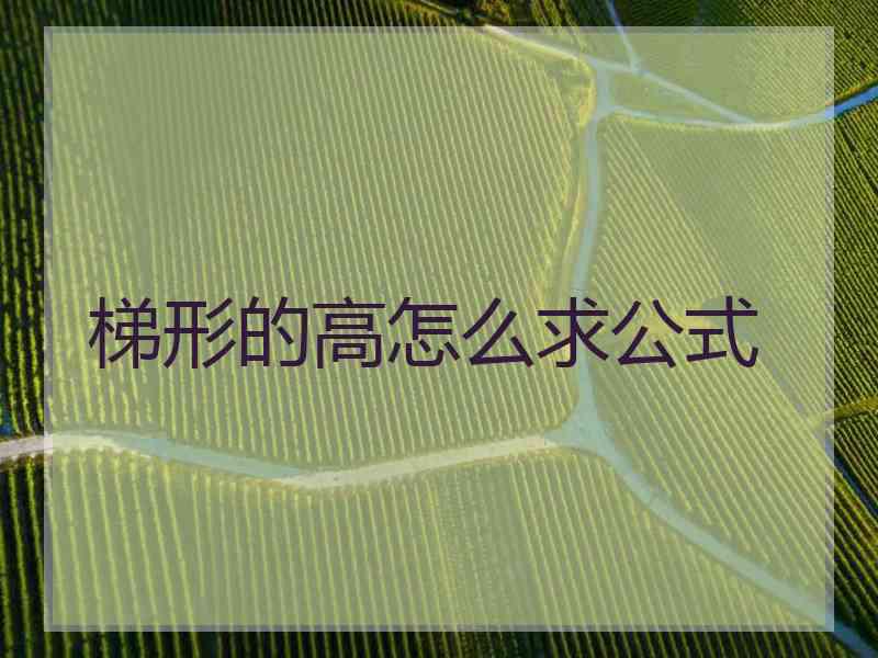 梯形的高怎么求公式