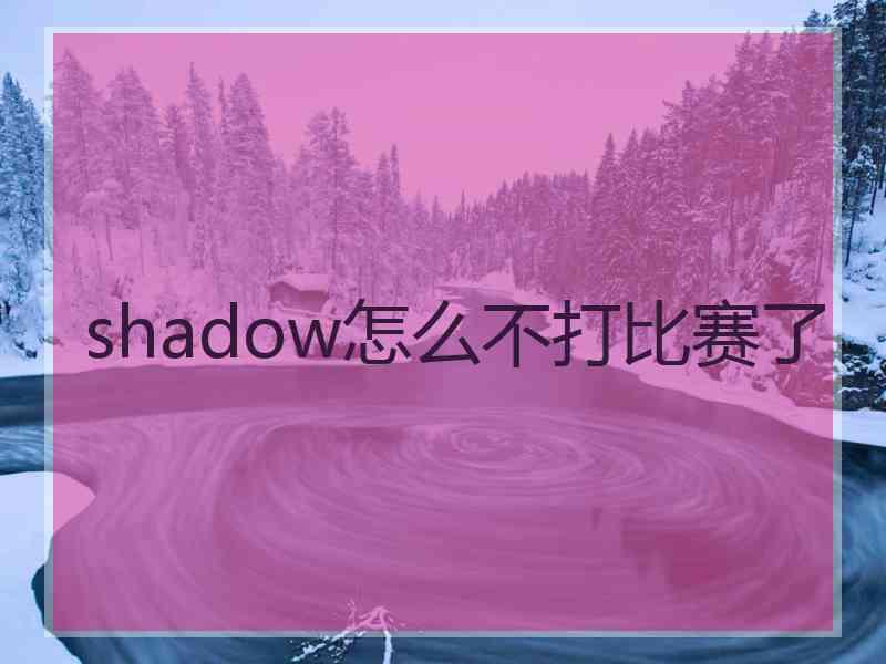 shadow怎么不打比赛了