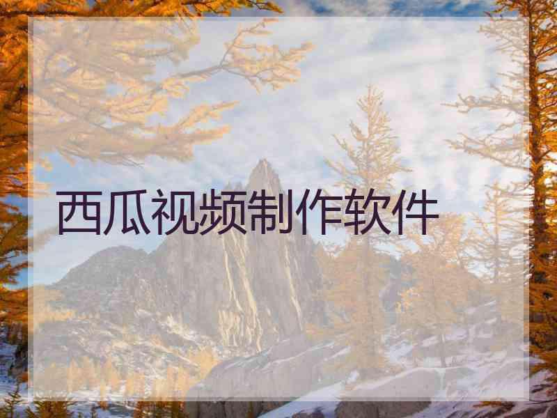西瓜视频制作软件