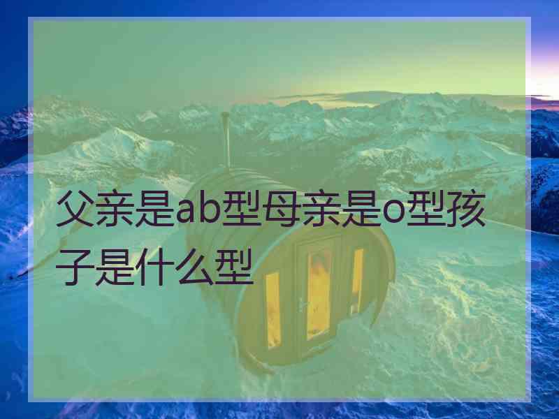 父亲是ab型母亲是o型孩子是什么型