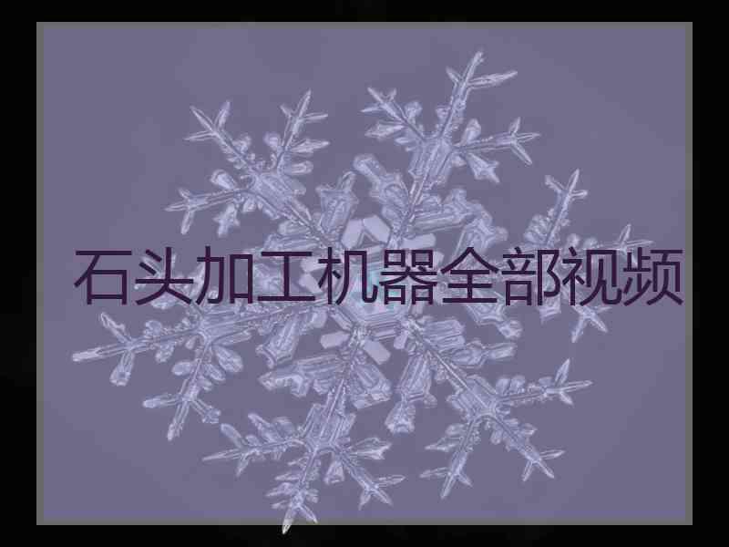 石头加工机器全部视频