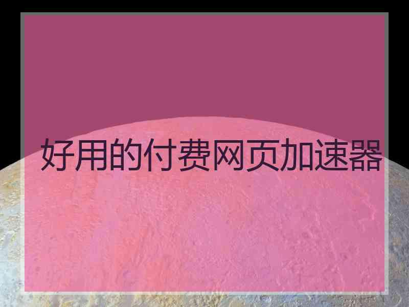 好用的付费网页加速器
