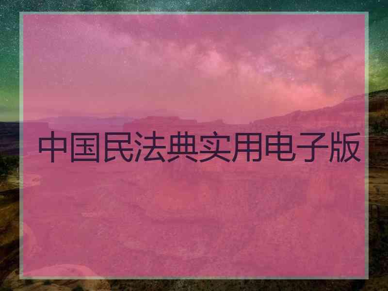 中国民法典实用电子版