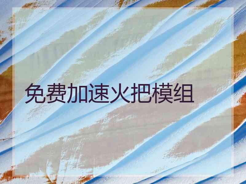 免费加速火把模组