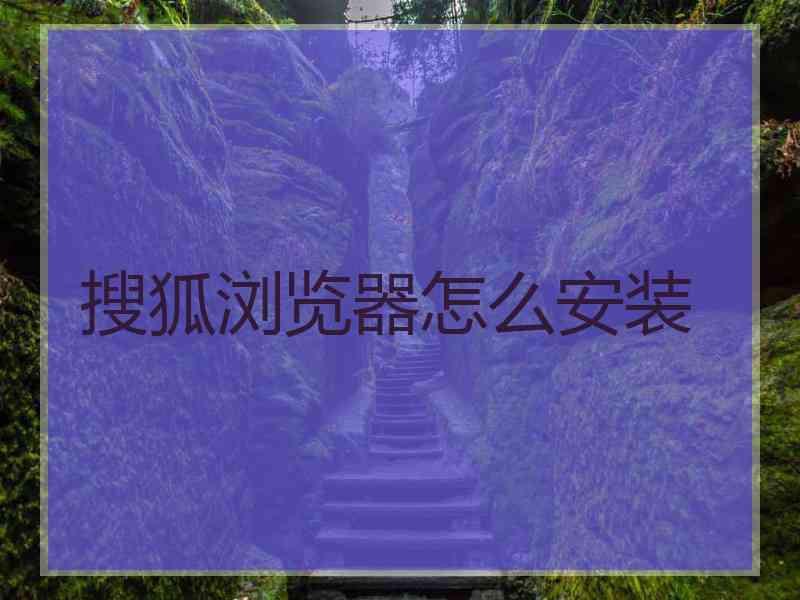 搜狐浏览器怎么安装