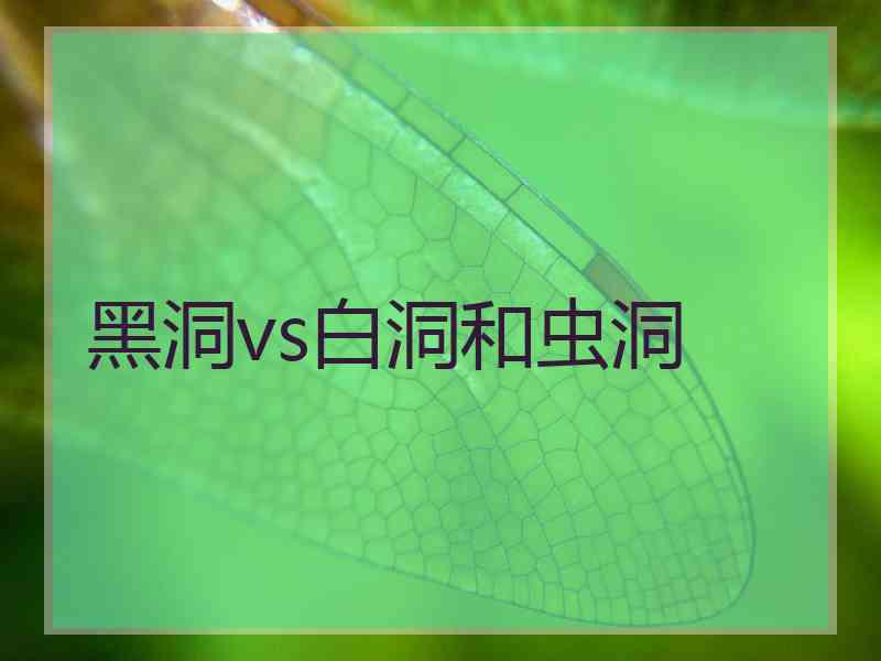黑洞vs白洞和虫洞