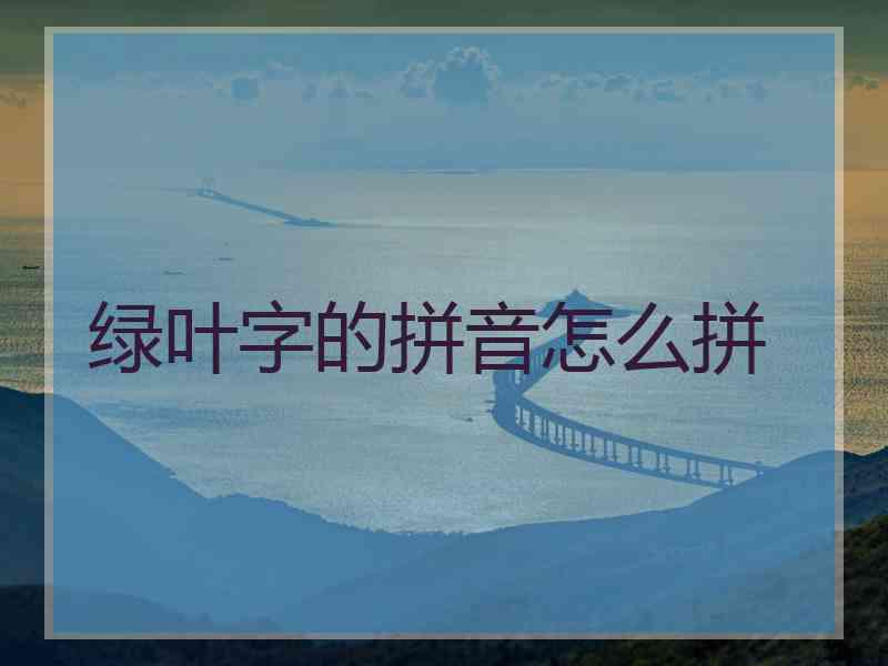 绿叶字的拼音怎么拼
