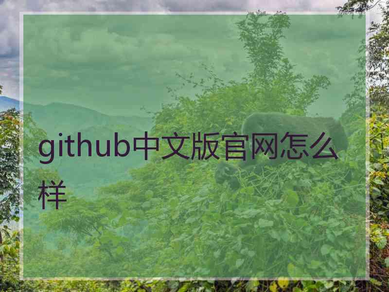github中文版官网怎么样