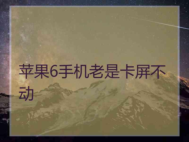 苹果6手机老是卡屏不动