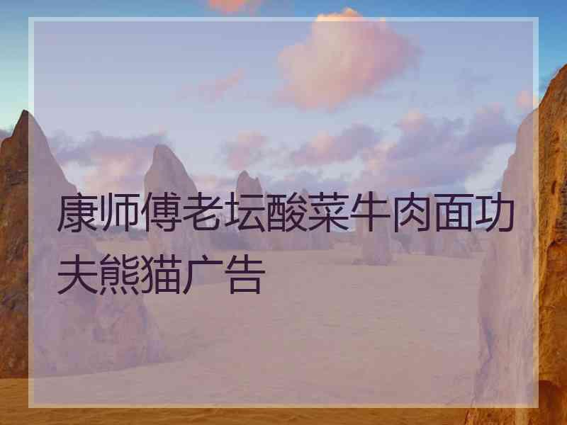 康师傅老坛酸菜牛肉面功夫熊猫广告