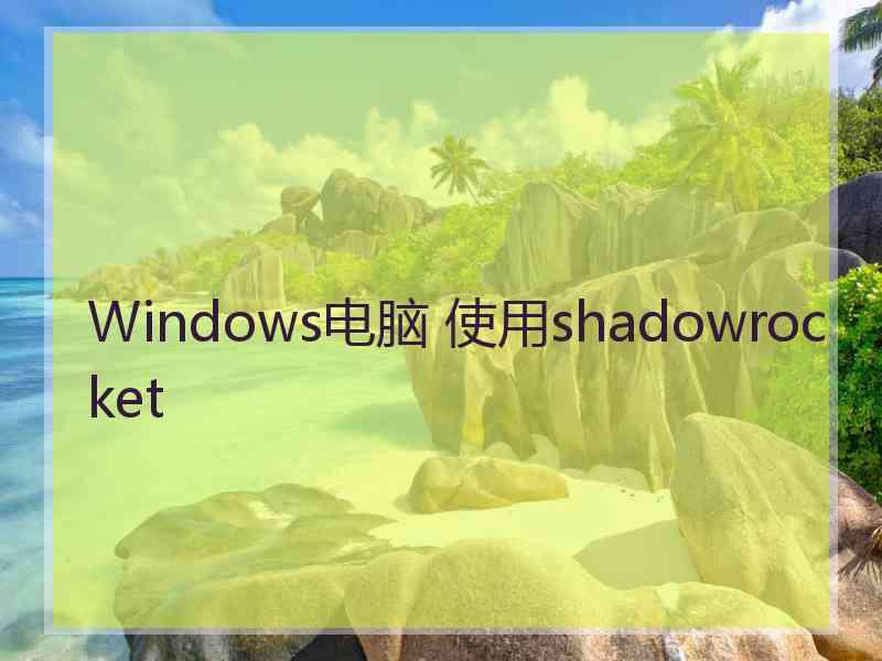 Windows电脑 使用shadowrocket