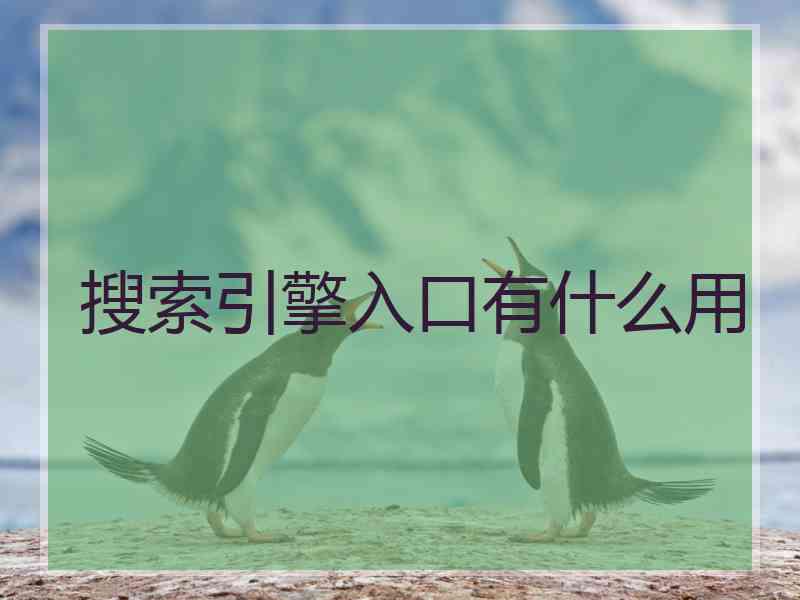 搜索引擎入口有什么用