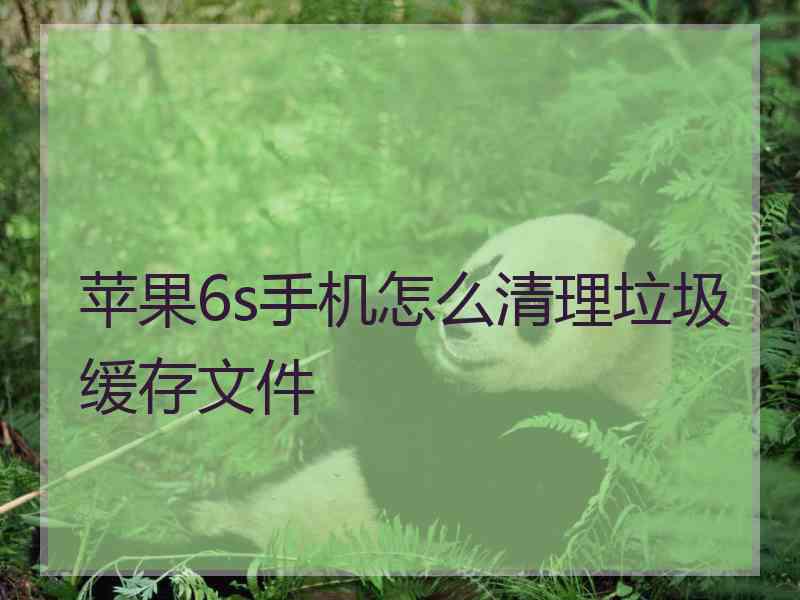苹果6s手机怎么清理垃圾缓存文件