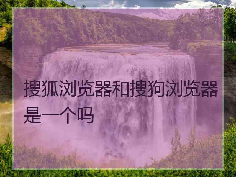 搜狐浏览器和搜狗浏览器是一个吗