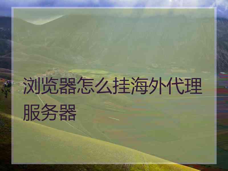 浏览器怎么挂海外代理服务器