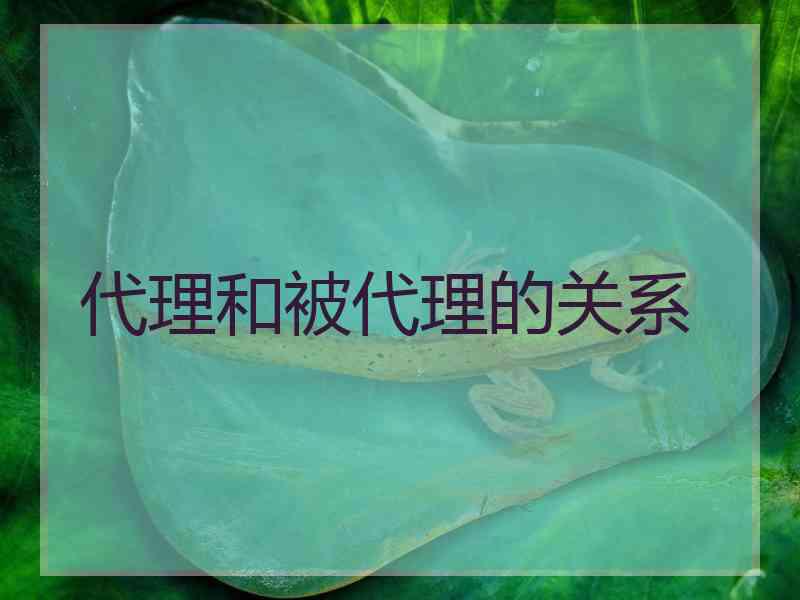 代理和被代理的关系