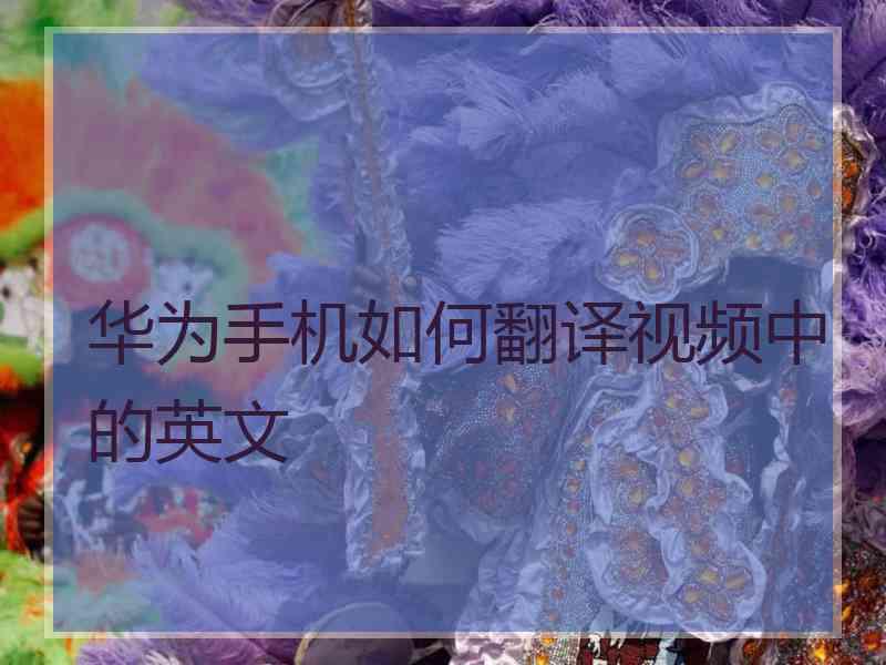 华为手机如何翻译视频中的英文