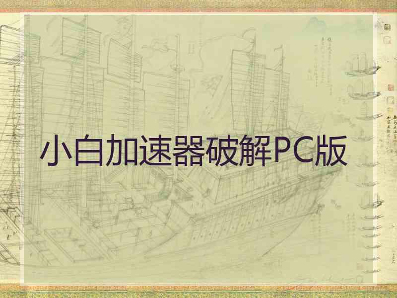 小白加速器破解PC版