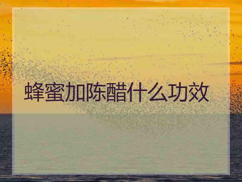 蜂蜜加陈醋什么功效