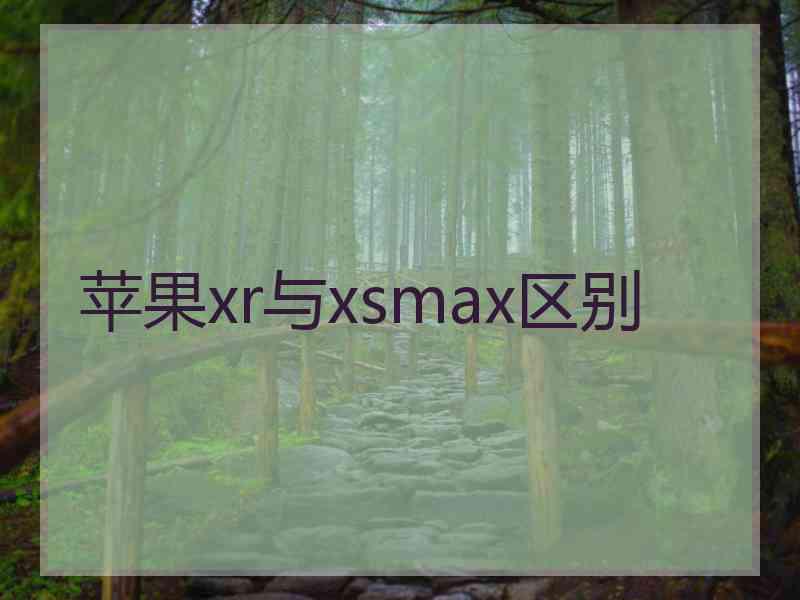 苹果xr与xsmax区别