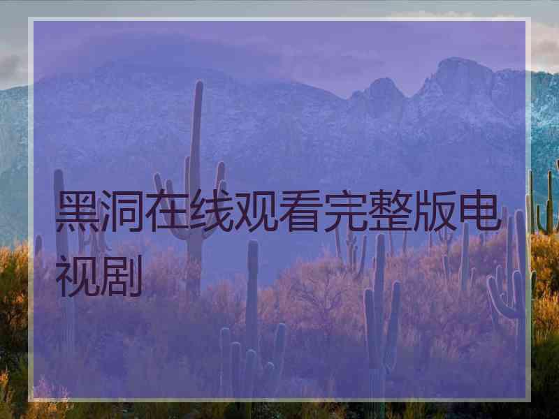 黑洞在线观看完整版电视剧
