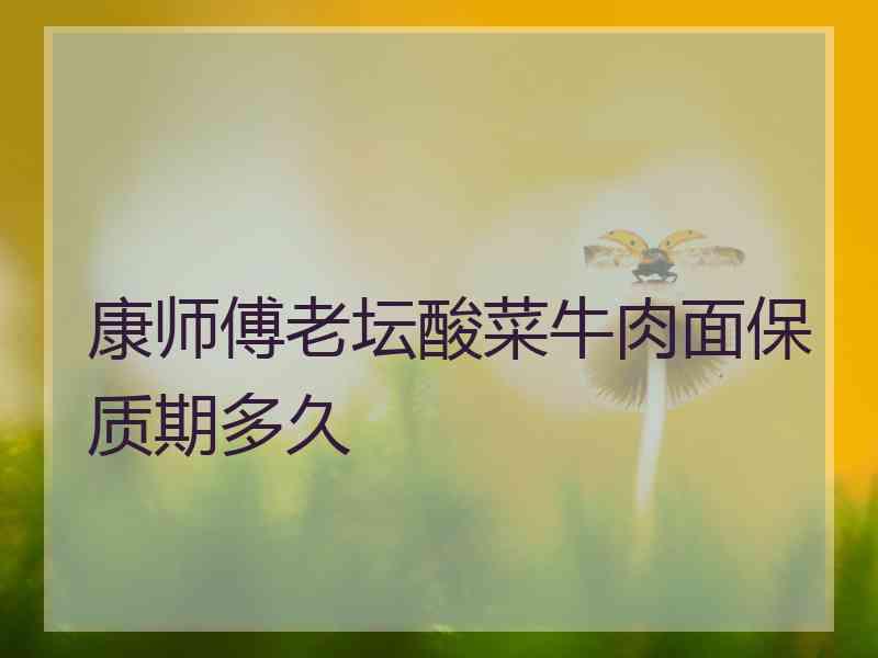 康师傅老坛酸菜牛肉面保质期多久