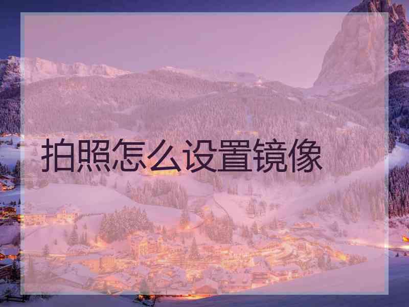 拍照怎么设置镜像