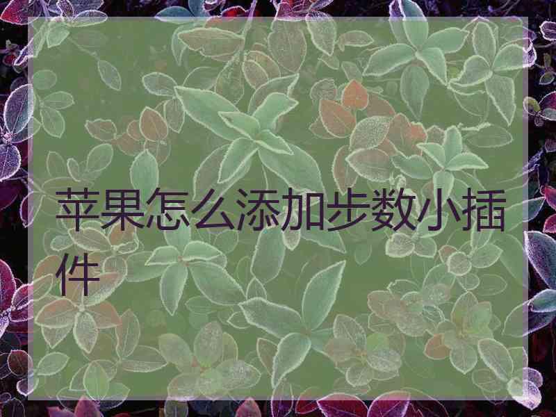 苹果怎么添加步数小插件