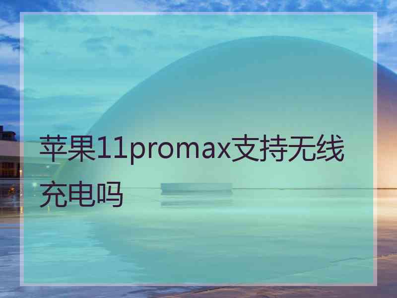 苹果11promax支持无线充电吗