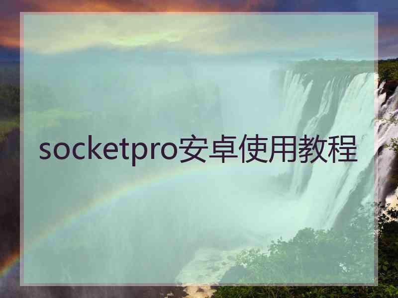 socketpro安卓使用教程