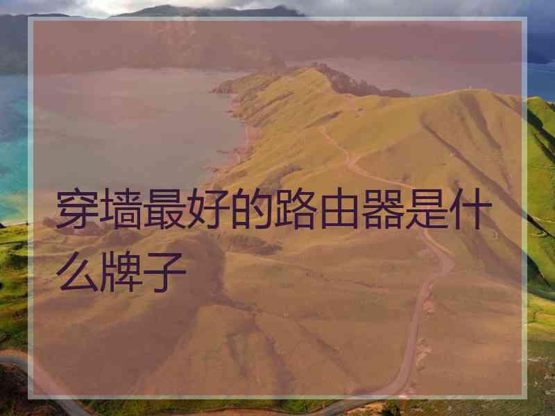 穿墙最好的路由器是什么牌子