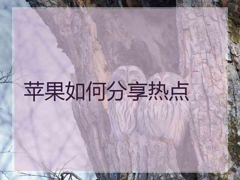 苹果如何分享热点