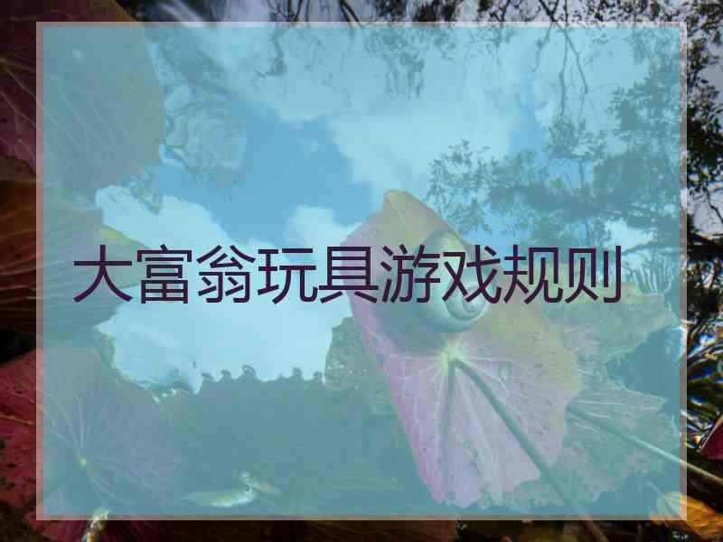 大富翁玩具游戏规则