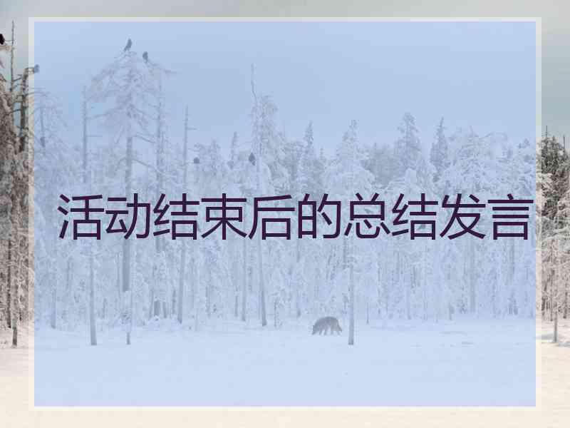 活动结束后的总结发言