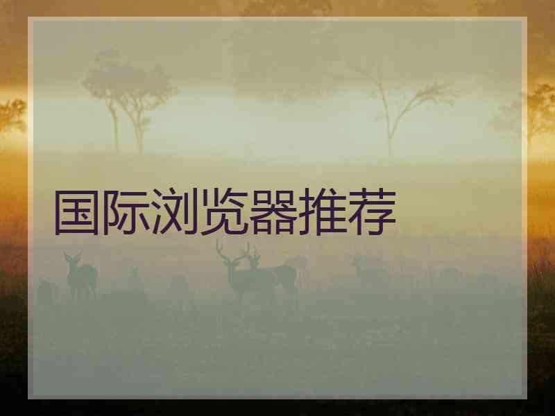 国际浏览器推荐