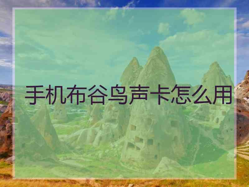 手机布谷鸟声卡怎么用