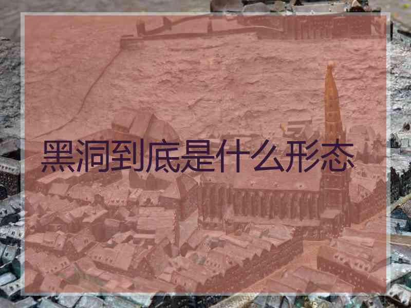 黑洞到底是什么形态
