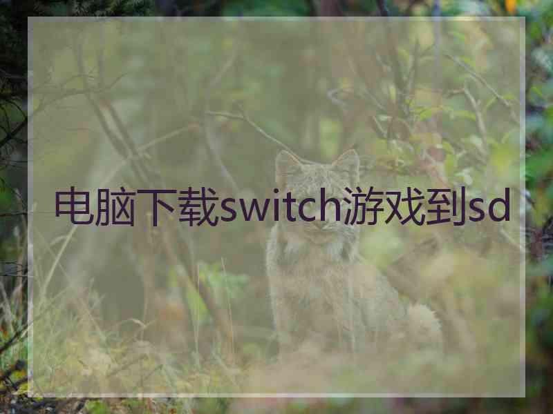 电脑下载switch游戏到sd