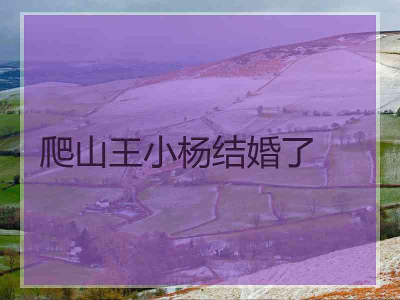 爬山王小杨结婚了