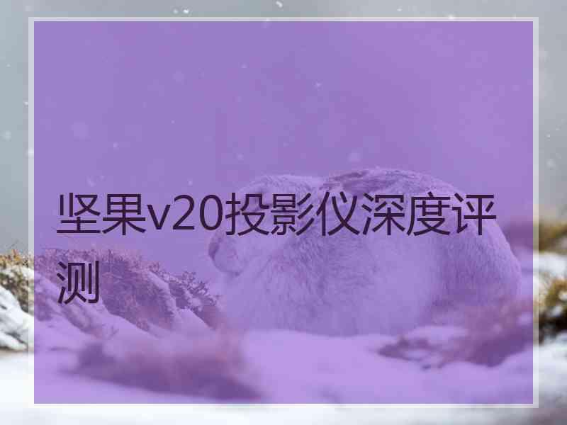 坚果v20投影仪深度评测