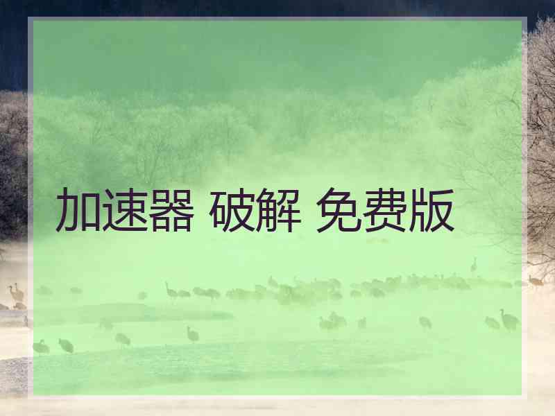 加速器 破解 免费版