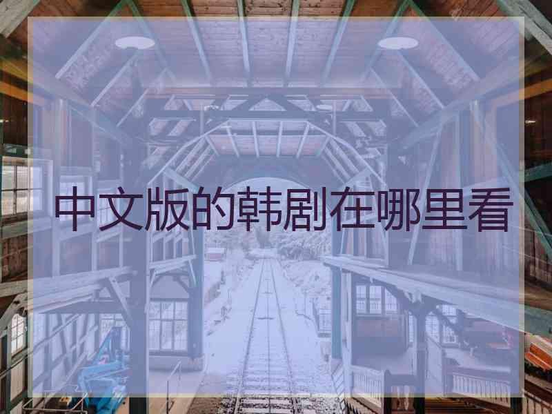 中文版的韩剧在哪里看