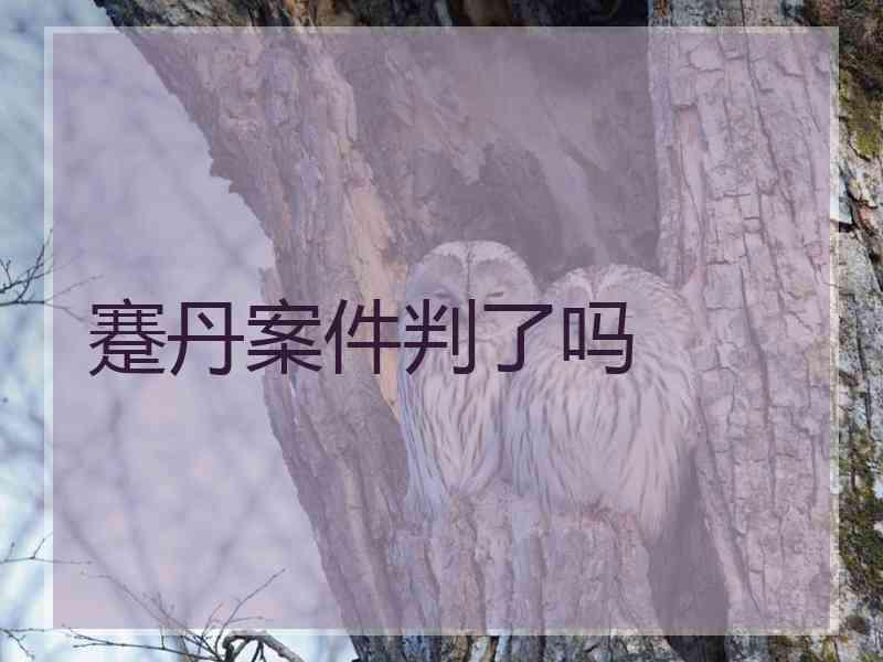 蹇丹案件判了吗