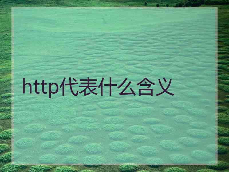 http代表什么含义