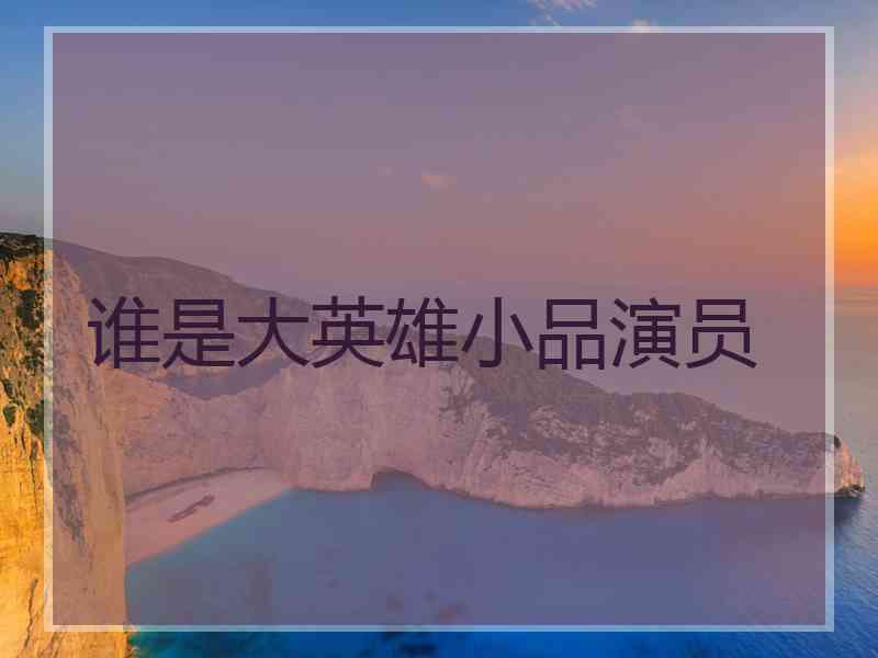 谁是大英雄小品演员